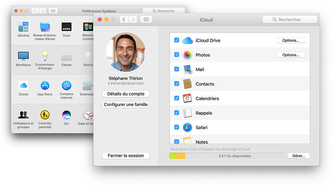 Mac icloud fermer session suppression message