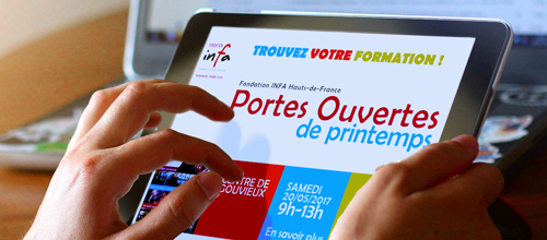 Bannière publicitaire mobile tablette pour centre de formation