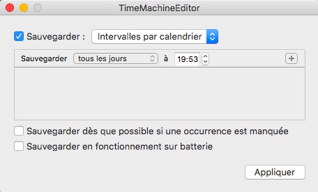 Timemachine sauvegarde comment changer semaine jour