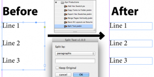 comment convertir paragraphe ligne indesign script