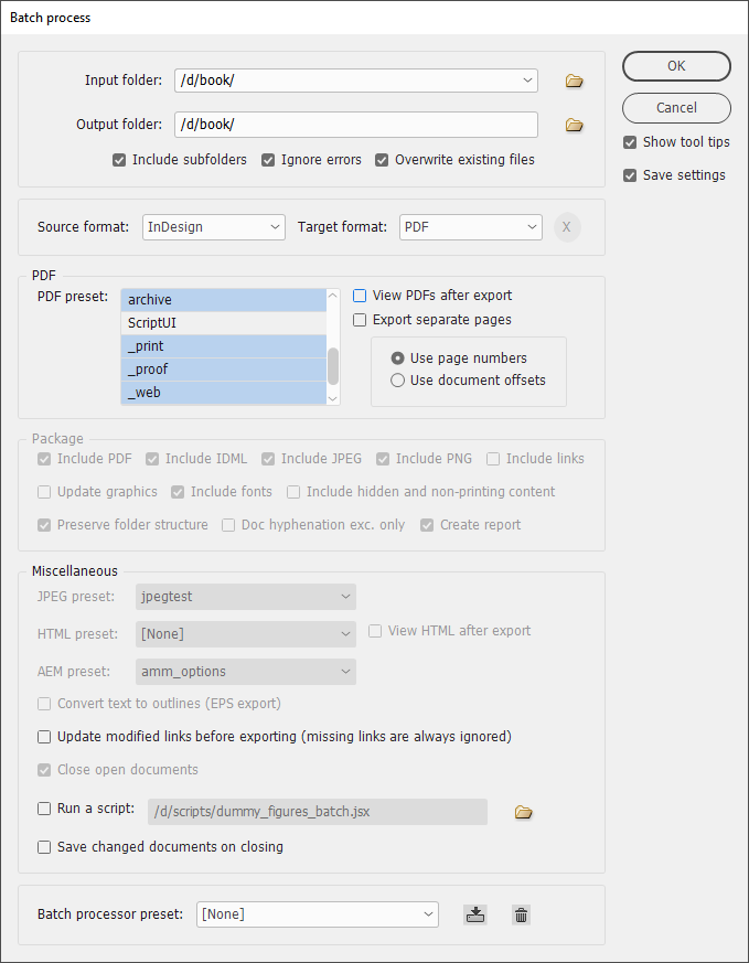 indesign convertir versions CC batch convert