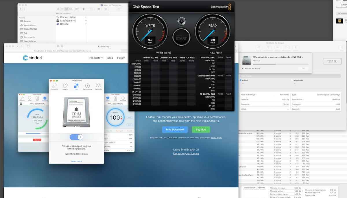 macbook macbookAir remplacement SSD interne externe