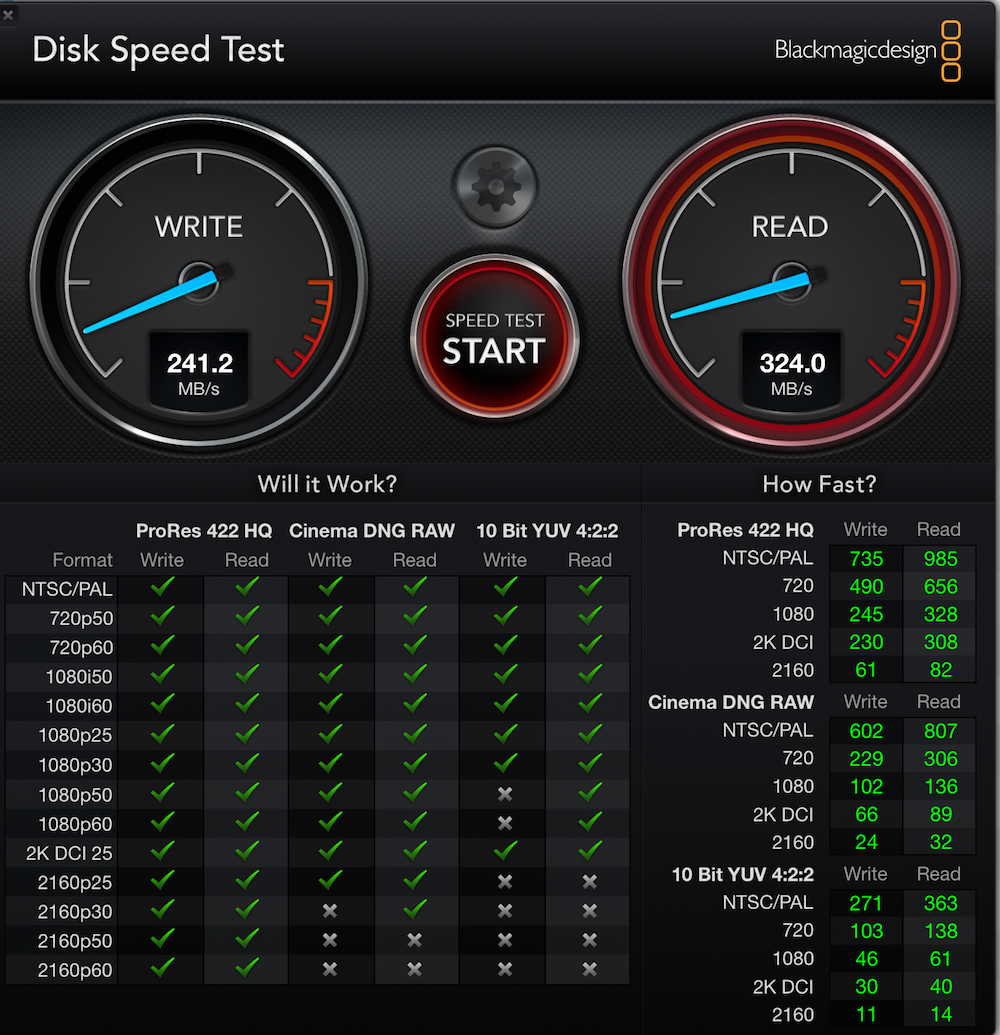 mac test rapidité disque SSD gratuit