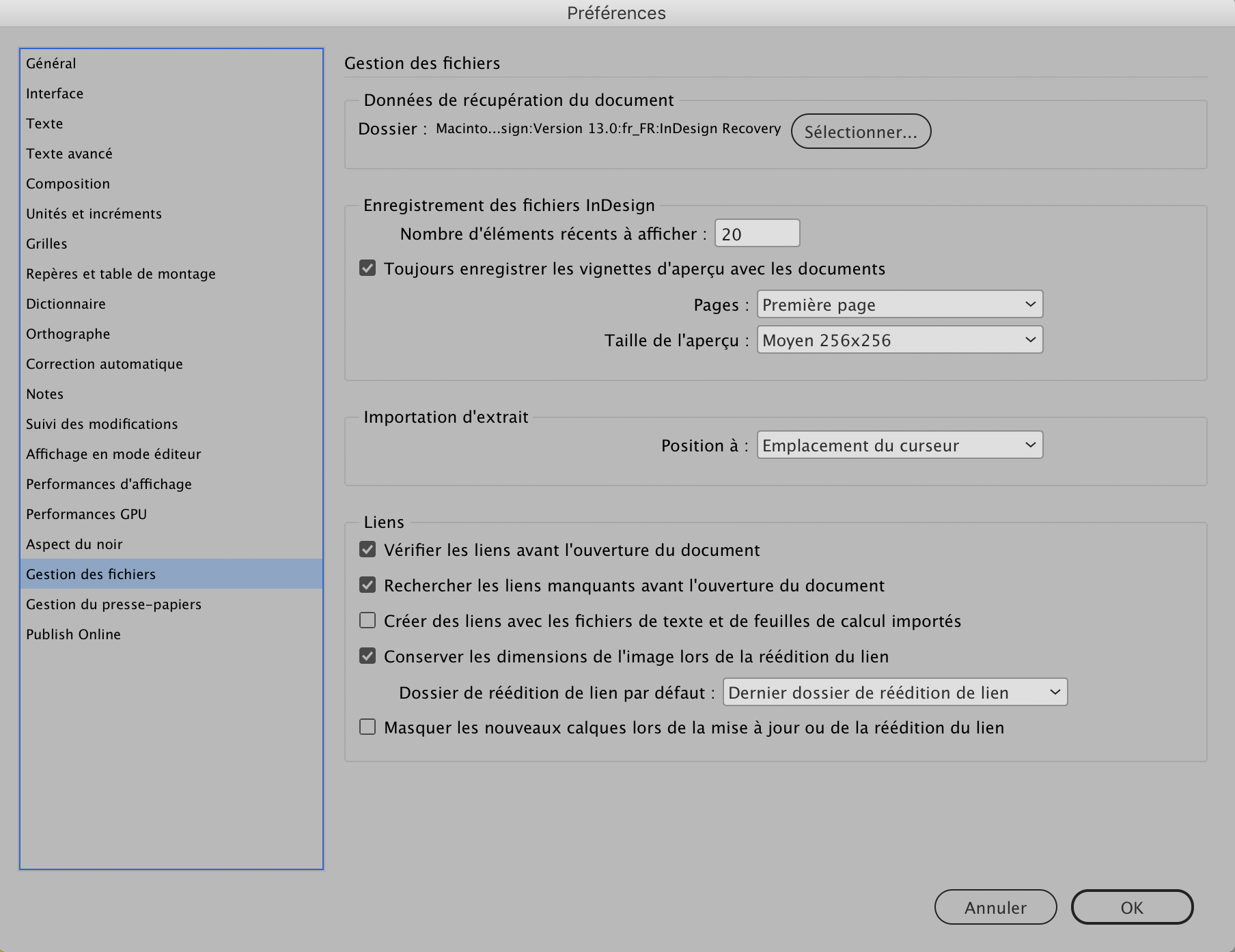 InDesign CC optimisation