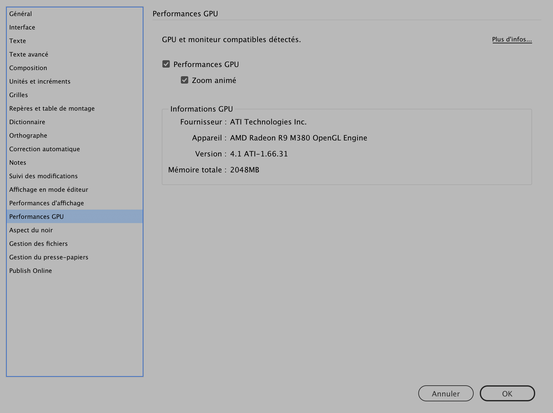 InDesign performance gpu-lent macbook iMac macBookPro