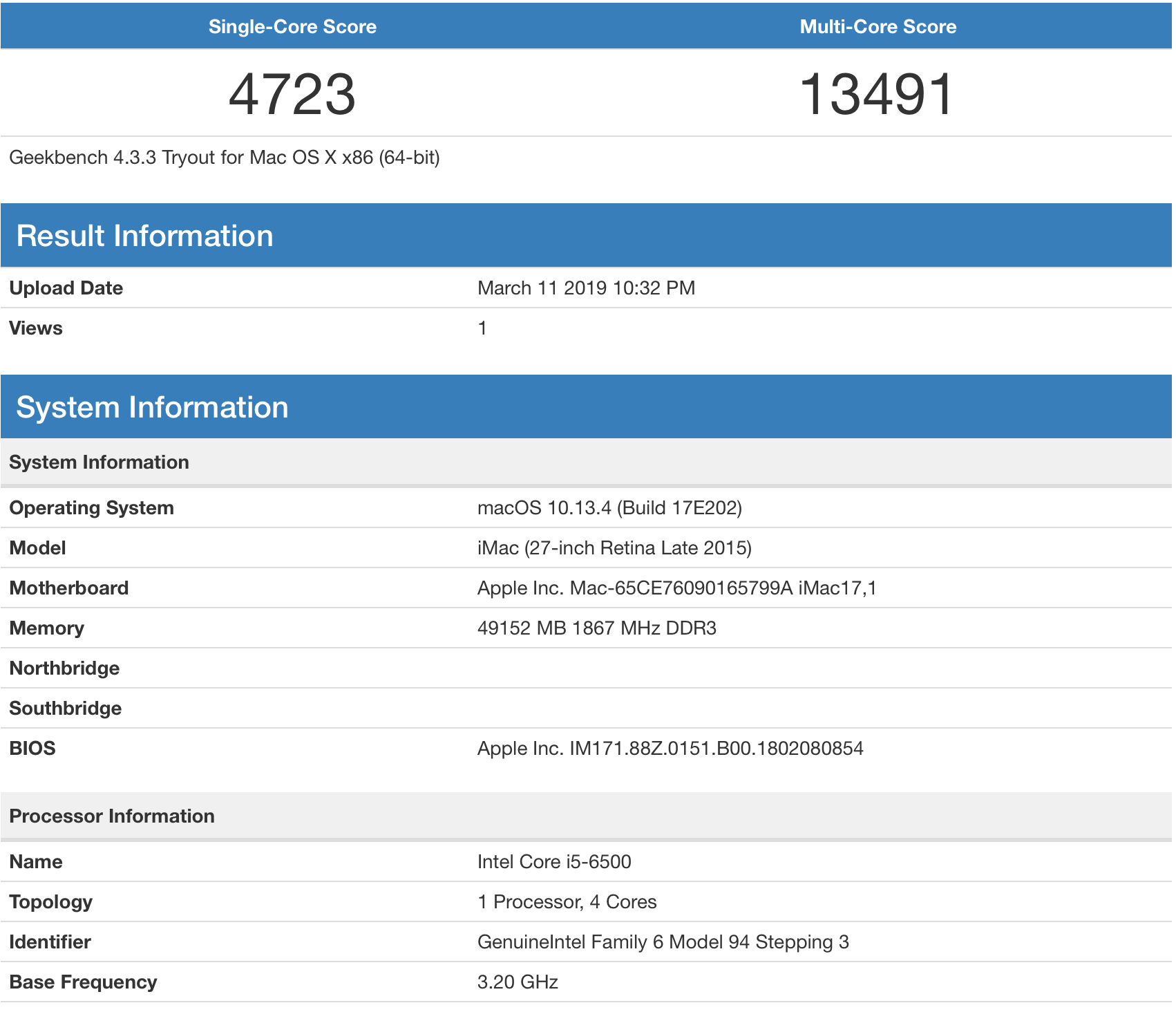 Performances iMac processeur i5