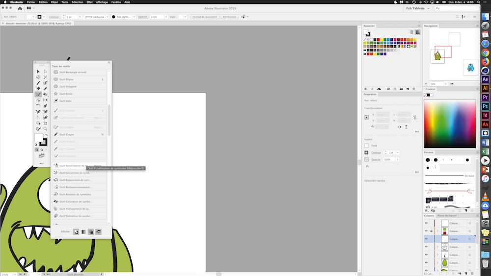 illustrator cc barre outils personnalisee