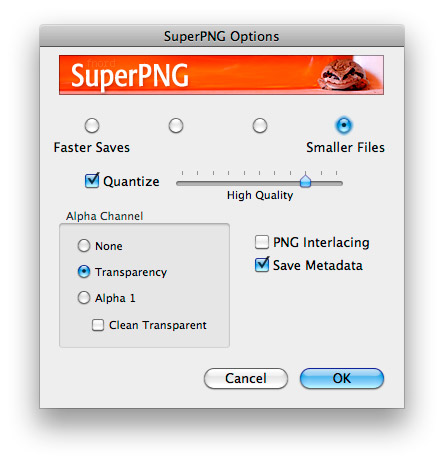 Compression superpng PHOTOSHOP optimisation poids