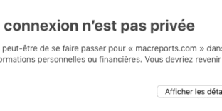 Solution message erreur connexion privée navigateur Safari