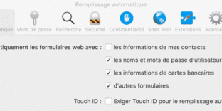 Solution macbookpro désactiver TOUCHID SAFARI