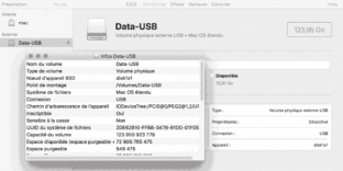 Partition macOs étendu journalisée disque externe usb-c