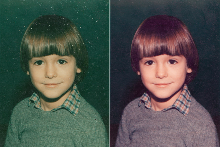 Réparation portrait photo identité studio enfant