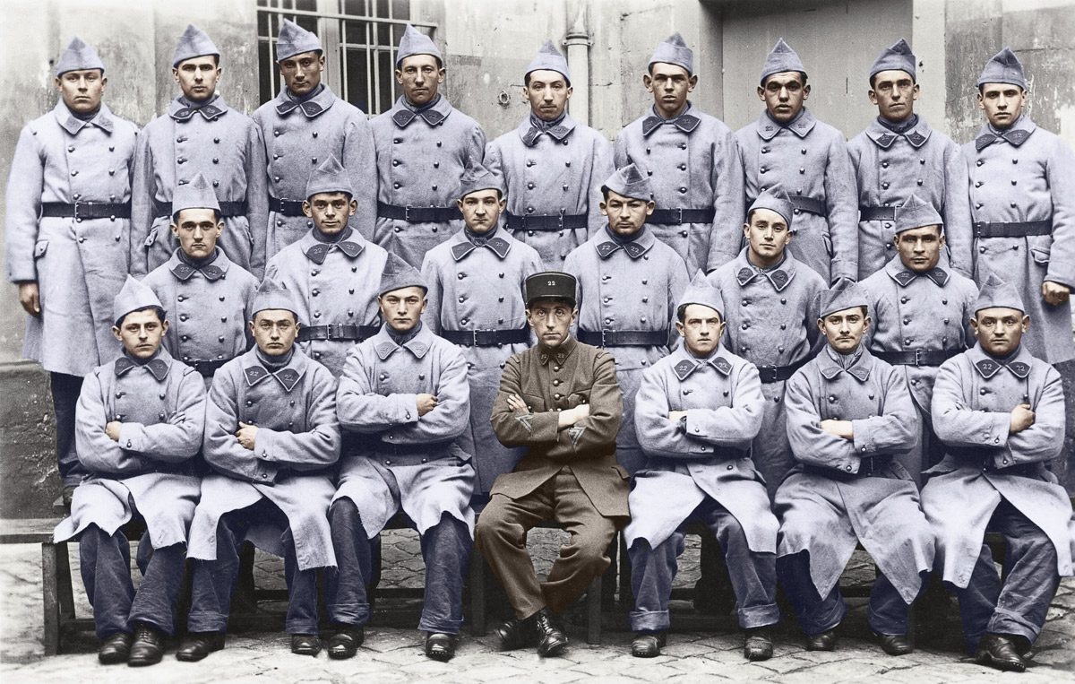 Soldats français infanterie colorisation uniformes