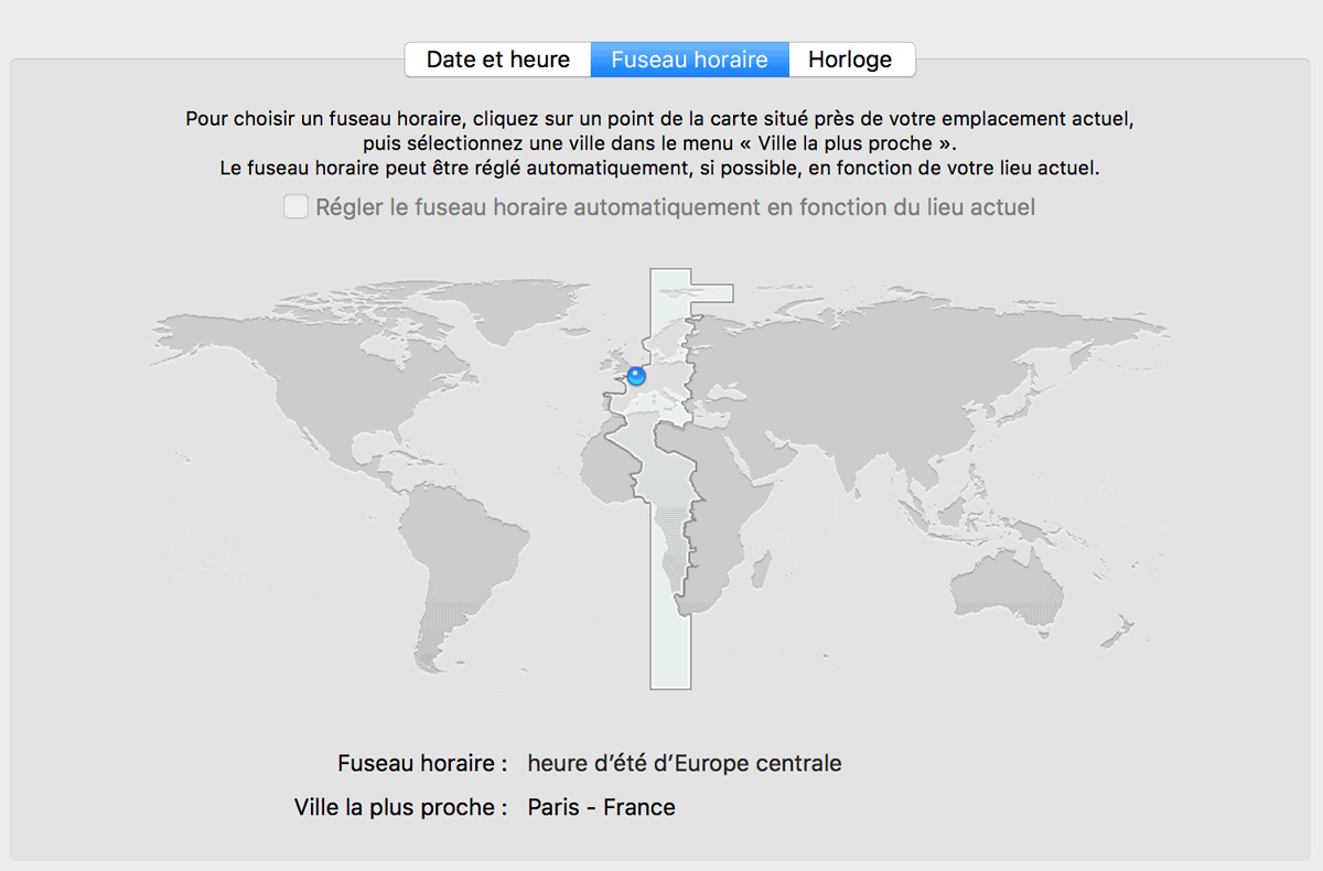 Comment paramètrer heure précisemment macbook