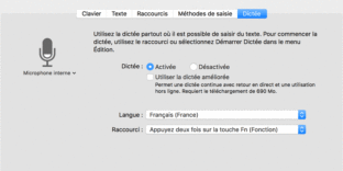 macos solution place suppression dictee amelioree