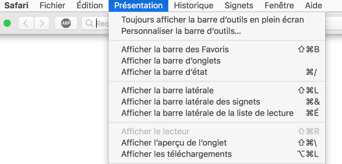 Solution SAFARI problème plein-écran barre navigation