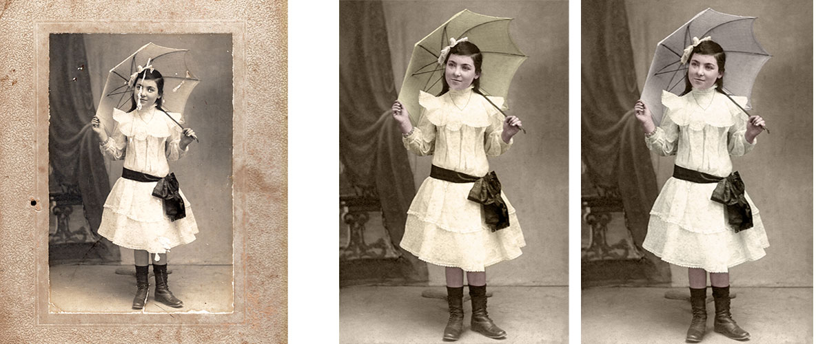 Colorisation restauration photo famille ancienne