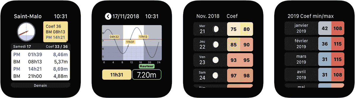 App marées AppleWatch