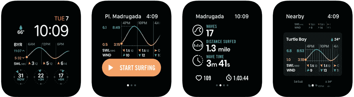 App marées surf AppleWatch