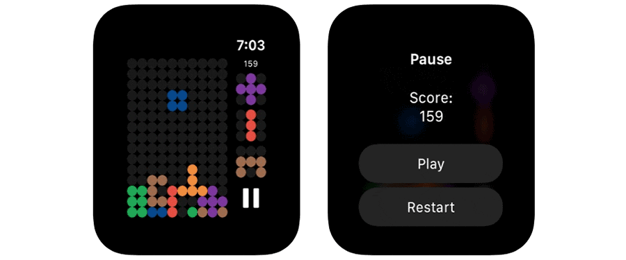 Jeu Tetris AppleWatch gratuit