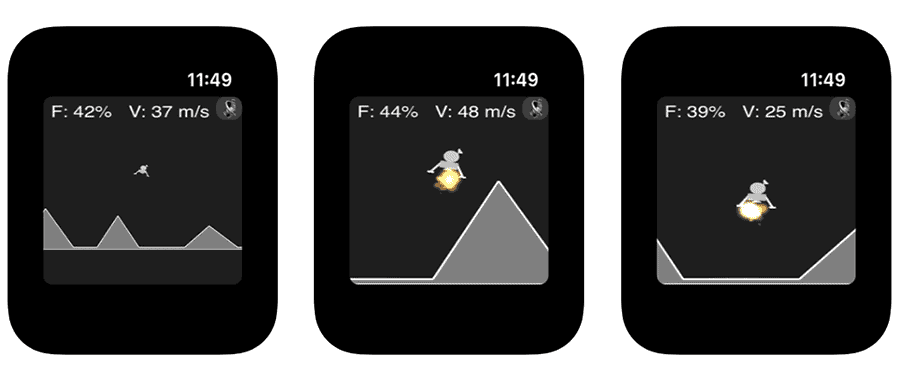 Vaisseau spatial atterrissage à jouer sur Applewatch