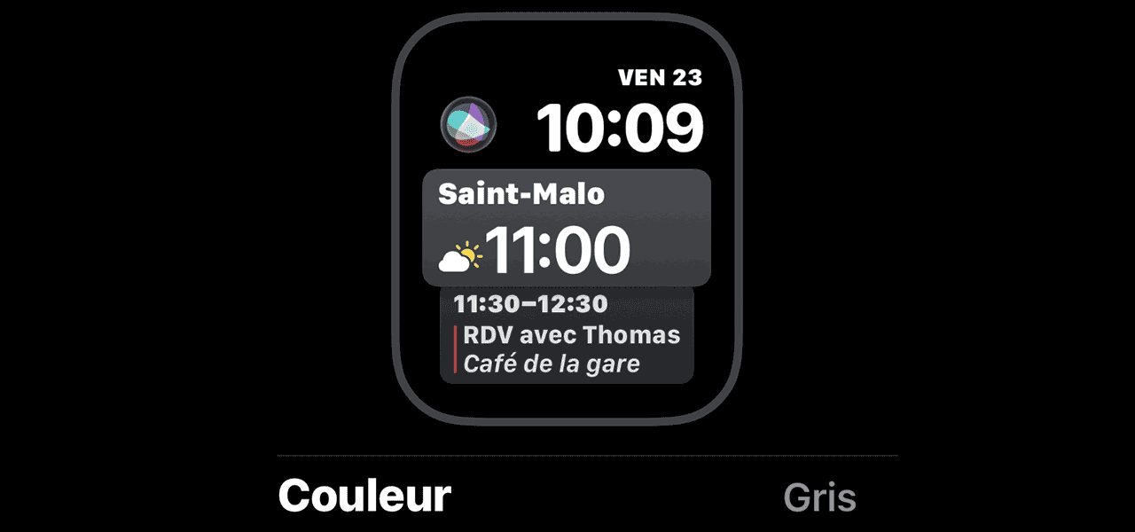 AppleWatch cadran Siri personnaliser écran