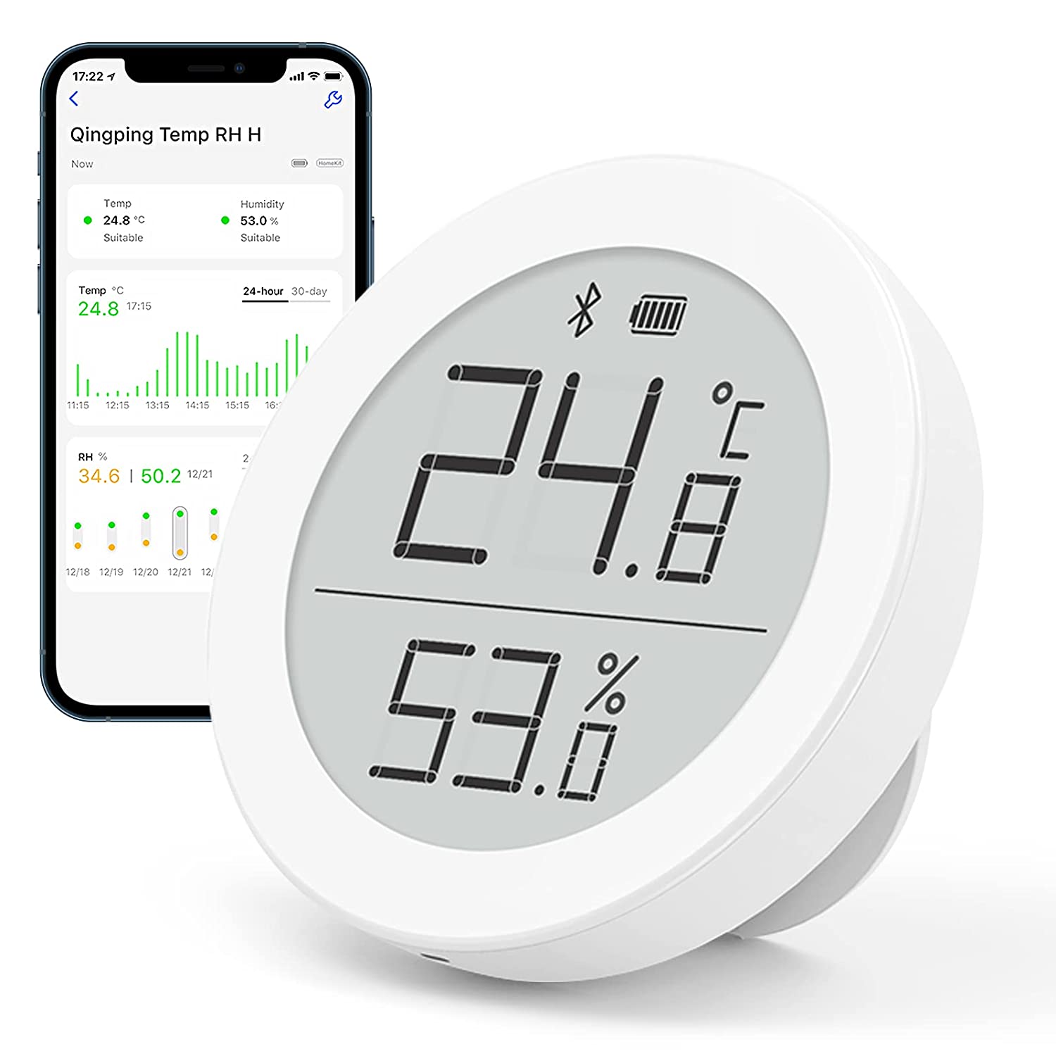 Capteur de température et d'humidité de l'air connecté avec commandes  vocales