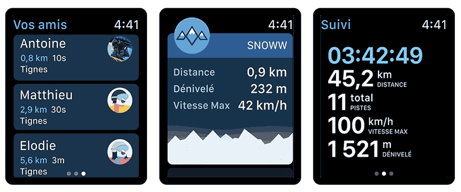 App gratuite ski snow APPLEWATCH