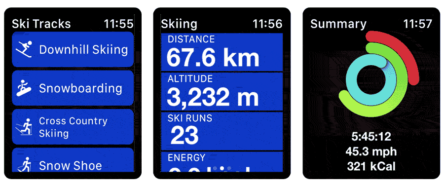 Meilleure application AppleWatch snow ski