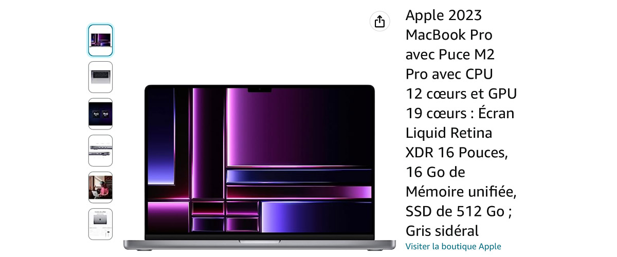 Réduction Macbookpro 16 m2