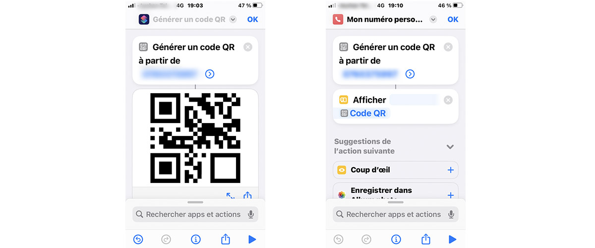 Solution numéro téléphone QRcode APPLEWATCH