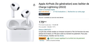 Bon plan coupon réduction airpods3