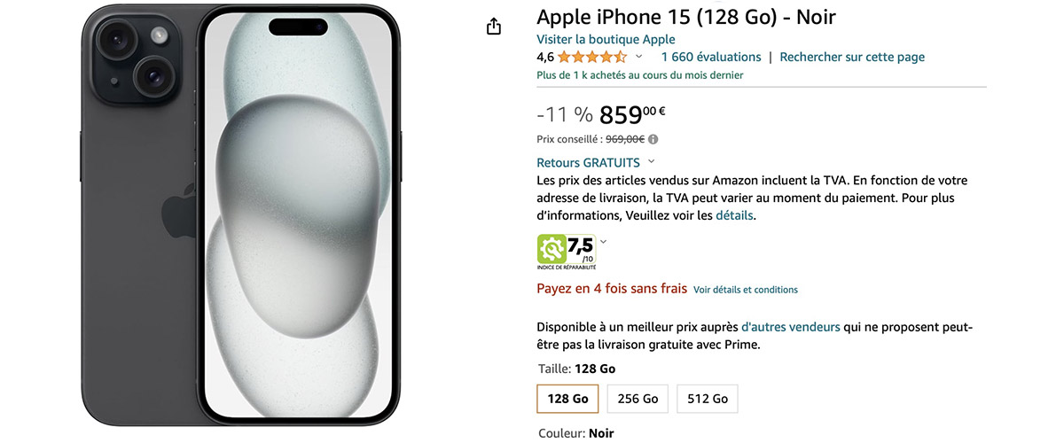 Promo iphone15 réduction moins cher