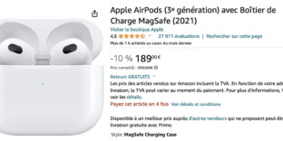 Promotion AirPods boitier sans fil